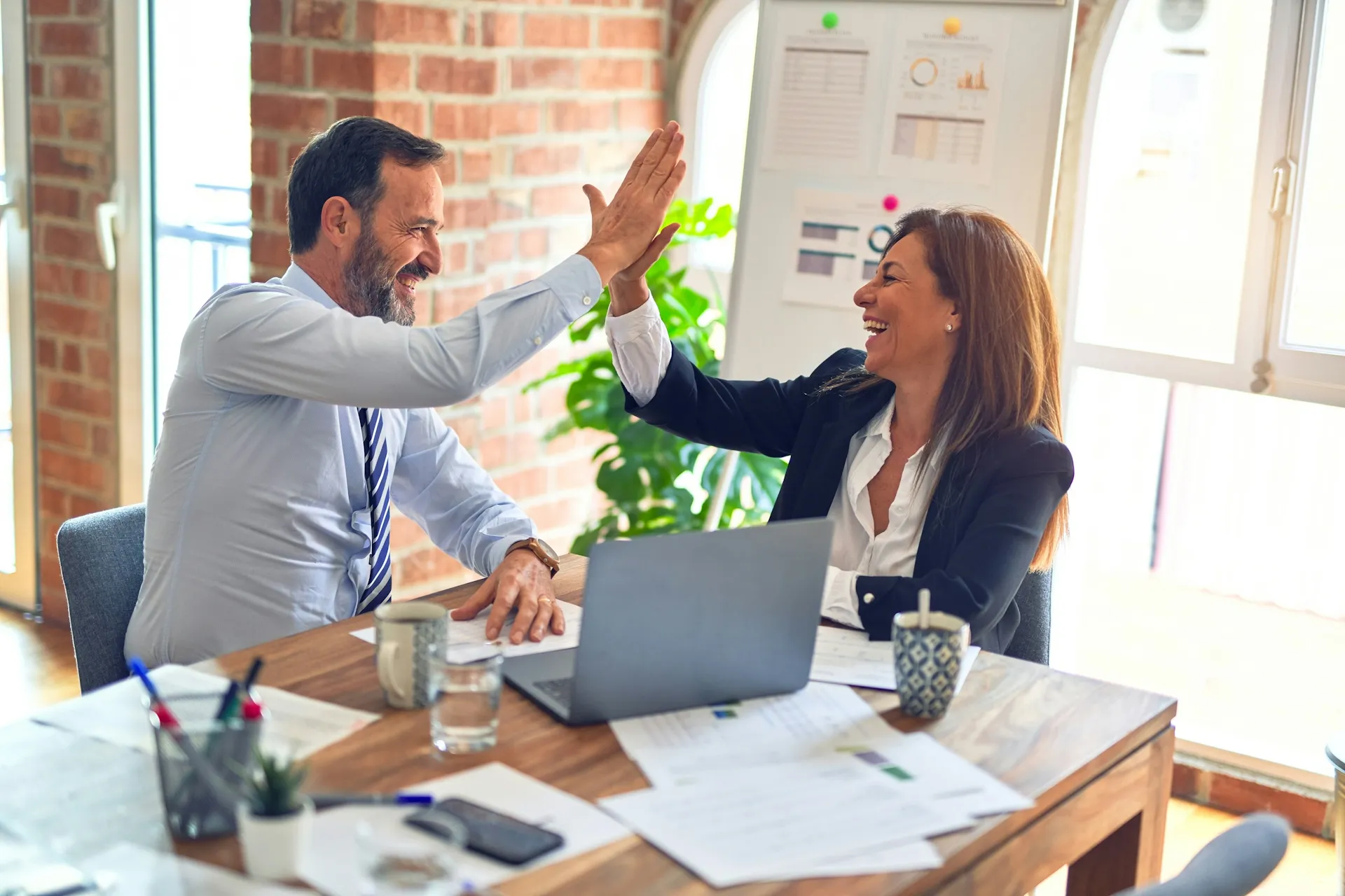 People shaking hands in a partnership